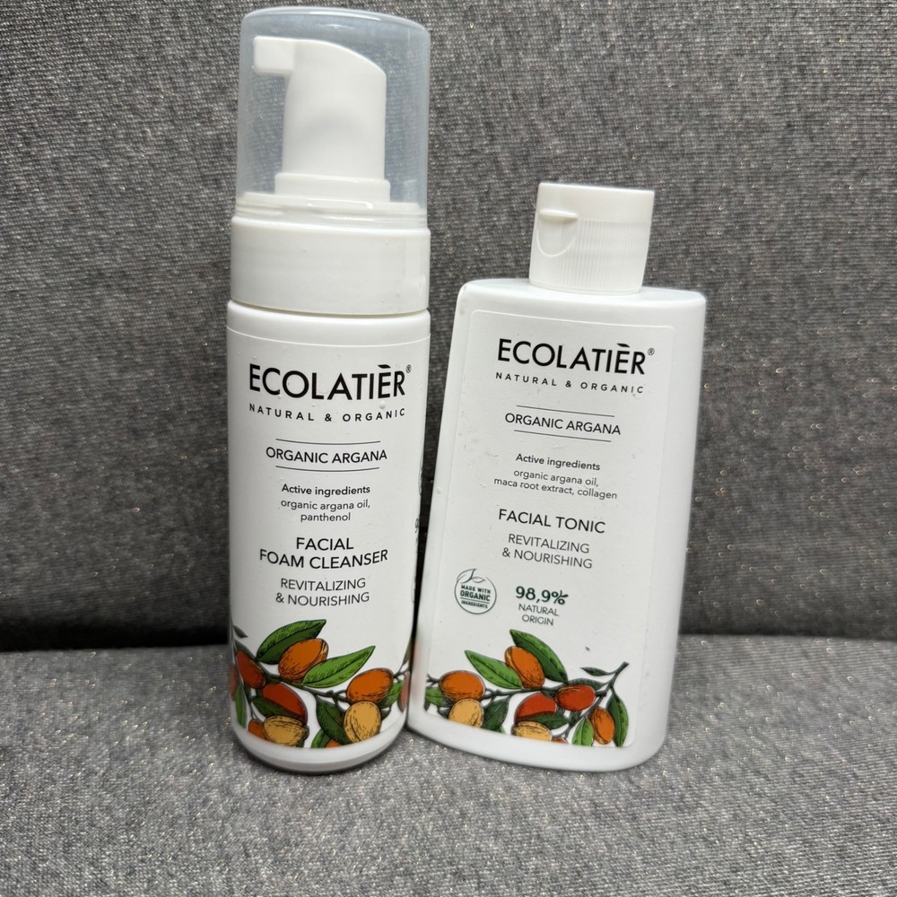 Organic‎ Argana Skincare Set Facial Cleanser And Tonic White Ecolatier 2pc Set